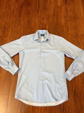 Nautica Pale Blue Men's Dress Shirt with Micro Dot Pattern